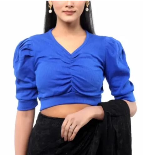 Cotton Short Body Crop Top Blouse for Women